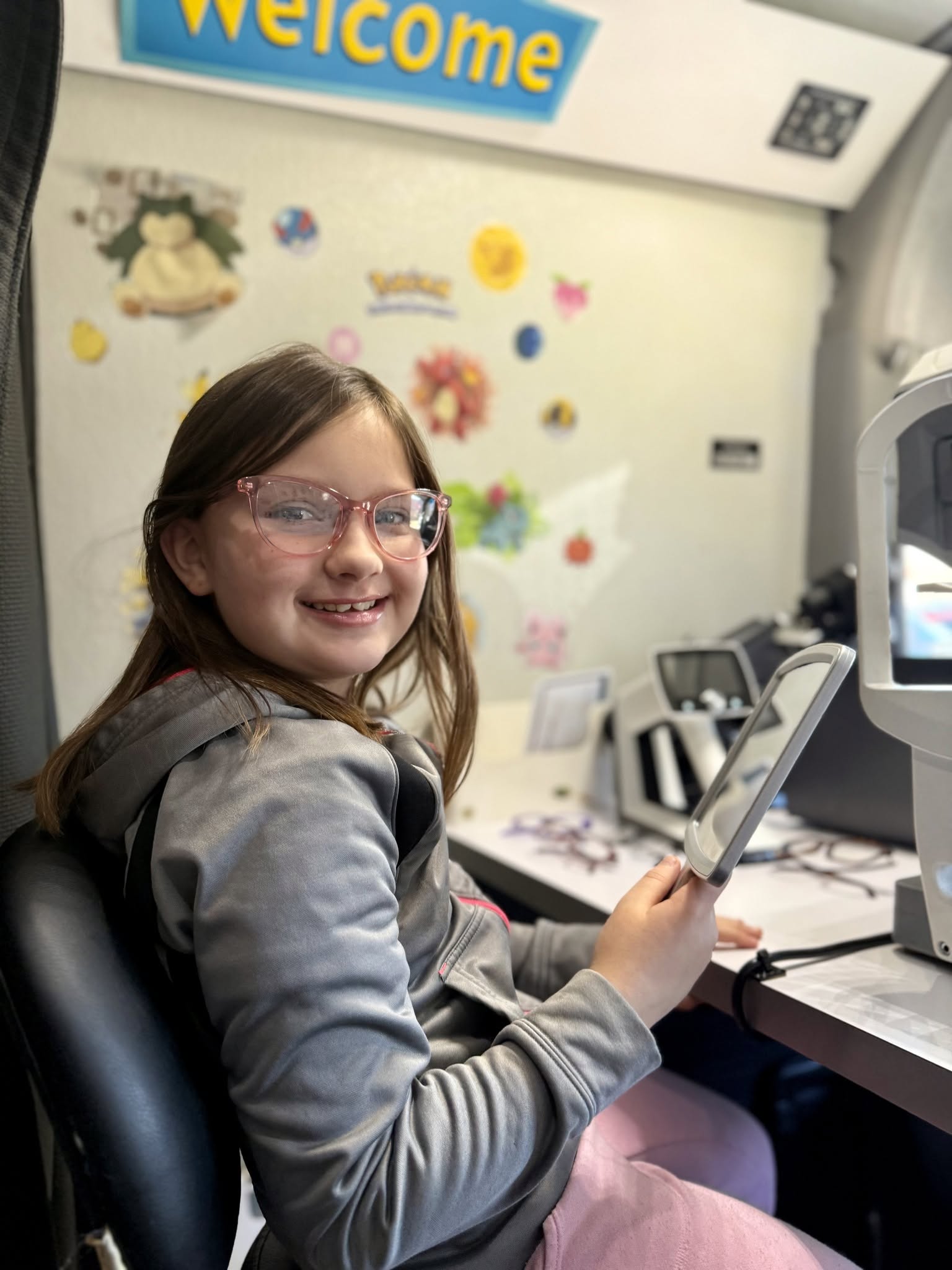 girl new glasses vision clinic
